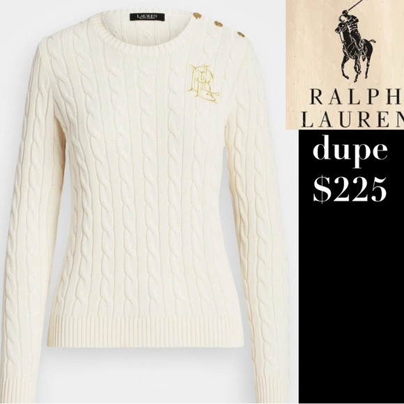 EUC Charter Club Small Sparkly Cream Cable Knit Sweater - Picture 13 of 13